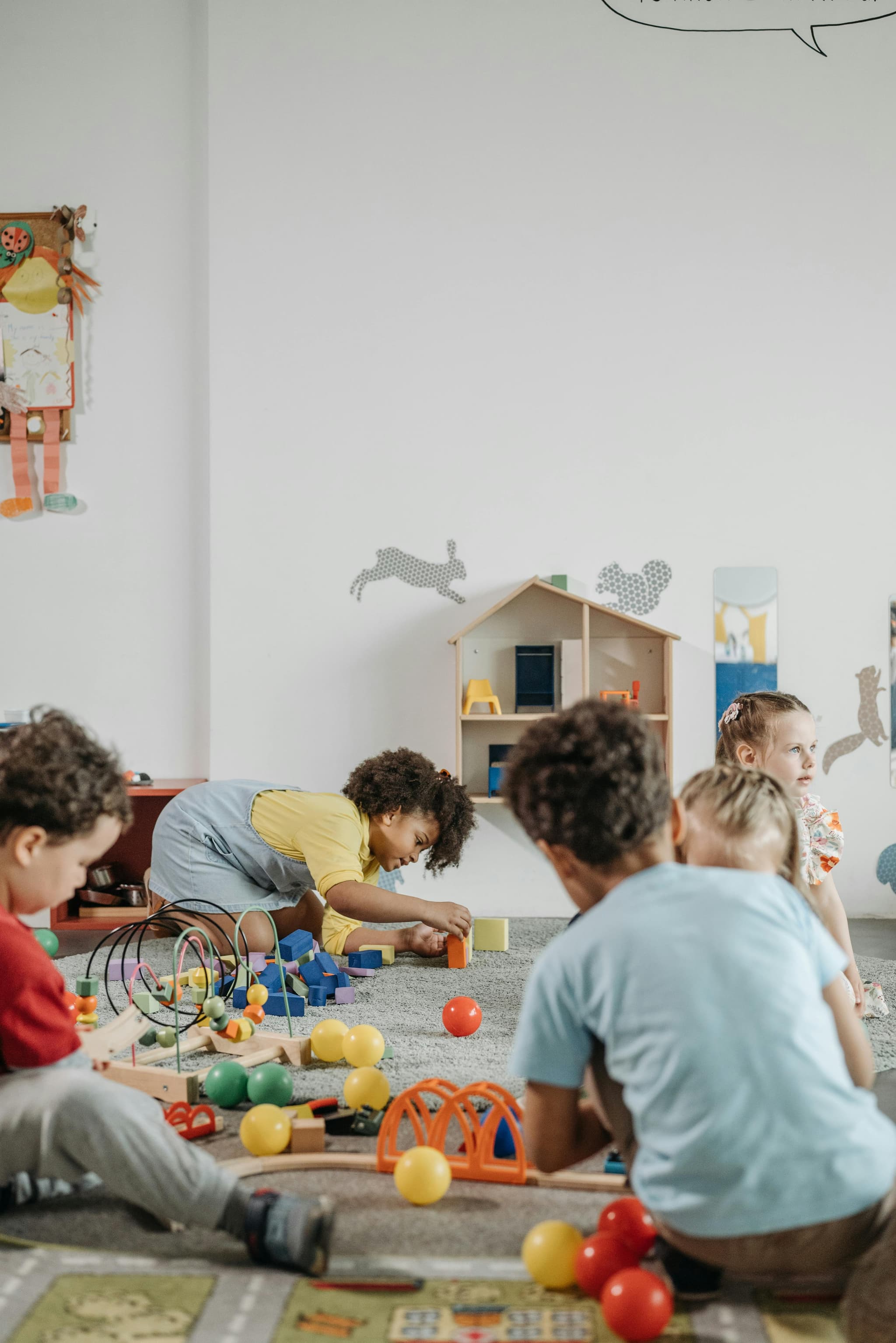 Children playing together happily